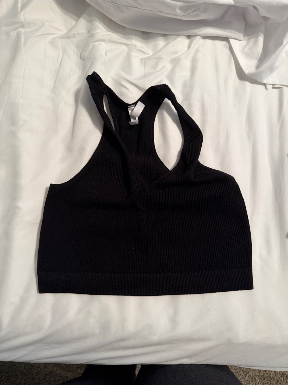 Zenana Outfitters Black Ribbed Racerback Bralette